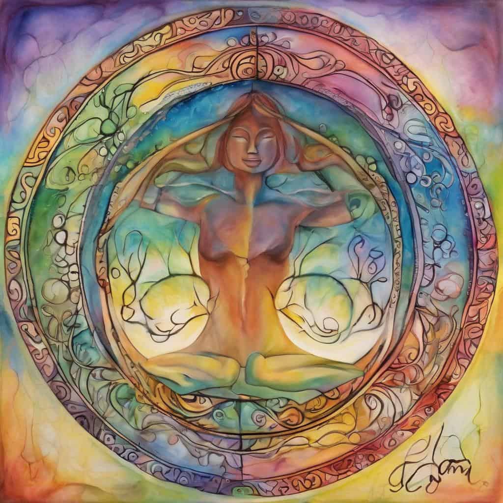 Φωτογραφία με διαλογισμό και θετική σκέψη, πολύχρωμο και αισιόδοξο, που προωθεί την αλλαγή ζωής μέσω θετικής διανόησης.